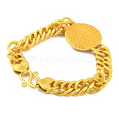 Brass Cuban Link Chain Bracelets Findings&nbsp;KK-G502-12G