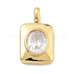 Brass Micro Pave Cubic Zirconia Pendants&nbsp;KK-E015-31G