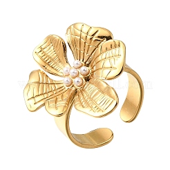 304 Stainless Steel Cuff Open Rings for Women&nbsp;RJEW-E297-01G