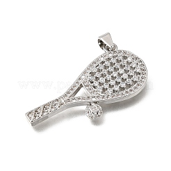 Brass Micro Pave Clear Cubic Zirconia Pendants&nbsp;KK-Z163-09P