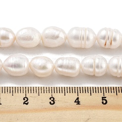 天然養殖淡水パールビーズ連売り  グレードAB  ライス  雪  9~10mm  穴：0.6mm  約19個/連  6.69~6.89''（17~17.5センチメートル）&nbsp;PEAR-P062-13A