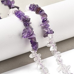 Natural Quartz Crystal & Amethyst Beads Strands&nbsp;G-L610-A27-01