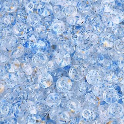 ベーキングペイント透明ガラスビーズ  ロンデル  コーンフラワーブルー  6x3mm  穴：1.2mm  約2368個/ポンド&nbsp;DGLA-T004-07D