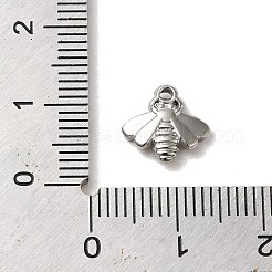 変色しない304ステンレススチールチャーム  ミツバチのチャーム  ステンレス鋼色  10x10.5x2mm  穴：1.1mm&nbsp;STAS-L022-286P
