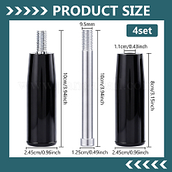 ベークライト製の機械ハンドル  炭素鋼ネジ付き  ブラック  100x24.5mm&nbsp;FIND-WH0173-540
