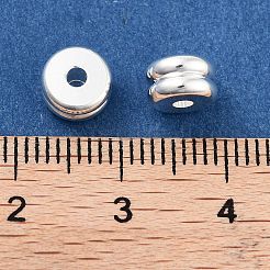 真鍮ビーズ  カドミウムフリー＆鉛フリー  ロンデル  925銀メッキ  6.5x4mm  穴：1.8mm&nbsp;KK-M288-07S-B