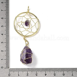 Raw Rough Natural Amethyst Coppwer Wire Wrapped Big Pendants&nbsp;G-G314-02G-05