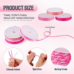 10.5M 3 Colors Braided Polyester Cord&nbsp;OCOR-TA0003-83C