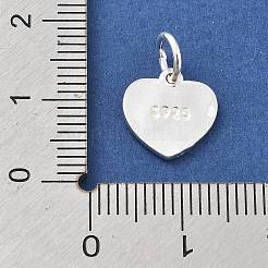 スターリングシルバーのビーマインハートチャーム925個  スタンプ925個付き  銀  11x10.5x1mm  丸カン：5.5x0.8ミリ  内径：4mm&nbsp;STER-S009-11B-S