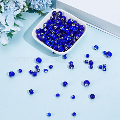 3 Strands 3 Styles Round Handmade Evil Eye Lampwork Beads Strands&nbsp;LAMP-PA0001-48