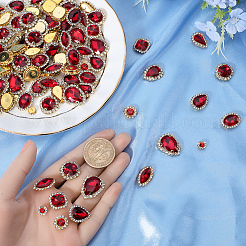 100Pcs 10 Style Flower/Horse Eye/Teardrop Sew on Rhinestone&nbsp;RGLA-GF0001-14B