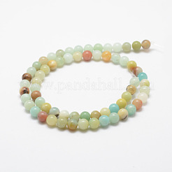 Natural Flower Amazonite Beads Strands&nbsp;X-G-F415-8mm