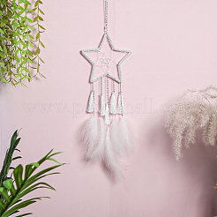 Iron Star Ring for DIY Woven Net/Web with Feather&nbsp;IFIN-GF0001-68EB