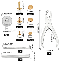 鉄リベットセット  ツールとプラスチック製の収納ボックス付き  ミックスカラー  3~24x5~78mm  964個/箱&nbsp;DIY-WH0210-07