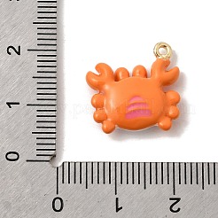 合金エナメルチャーム  カニチャーム  長持ちメッキ  ゴールドカラー  ミックスカラー  16.5x17x5mm  穴：1.4mm&nbsp;FIND-Z119-08G