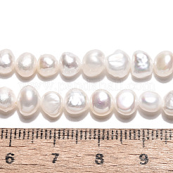 天然養殖淡水パールビーズ連売り  研磨両側  乳白色  5~6.5x5~7x2.5~5.5mm  穴：0.6mm  約32~34個/連  6.69~7.09インチ（17~18cm）&nbsp;PEAR-N027-02B