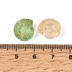 Baking Paint and Golden Metal Enlaced Glass Beads&nbsp;GL-CBA1477-04