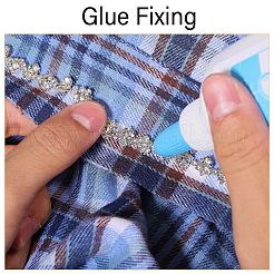 3.7mの花ガラスラインストーンと鉄カップチェーン  銀  10x4mm&nbsp;DIY-GL0006-10