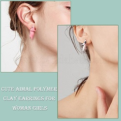 7Pair 7 Style Cute Animal Resin Stud Earrings&nbsp;EJEW-SZ0001-59