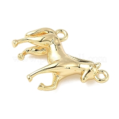 真鍮チャーム  カドミウムフリー＆鉛フリー  18KGP本金メッキ  丸カン付き  馬  18x18x5mm  穴：3mm&nbsp;ZIRC-I356-04G-02