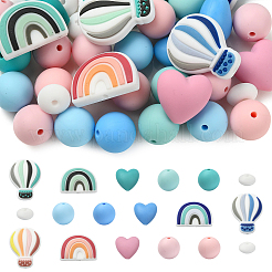 26Pcs Food Grade Eco-Friendly Silicone Beads&nbsp;SIL-YW0002-42A