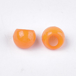 プラスチックのチャームのように不透明  鈴丸ビーズ  ラウンド  オレンジ  10x9.5x9mm  穴：4mm  約1600個/500g&nbsp;MACR-S365-09J