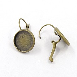 真鍮製フレンチフックピアスパーツ  フラットラウンド  ミックスカラー  25x14mm&nbsp;KK-C1244-M