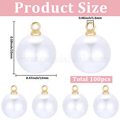 100Pcs ABS Plastic Pearl Pendants&nbsp;FIND-BM0001-39B-KCG