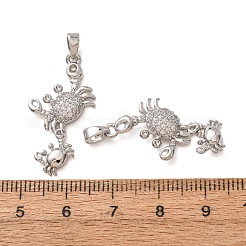 Brass Micro Pave Clear Cubic Zirconia Pendants&nbsp;CU-CBAFC45-01P