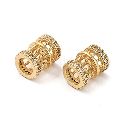 Rack Plating Brass Cubic Zirconia European Beads&nbsp;KK-K349-05G