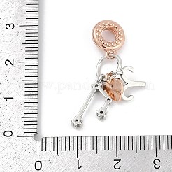 Brass Pendants with Cubic Zirconia European Beads&nbsp;KK-Q015-01C
