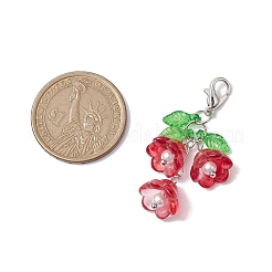 7Pcs 7 Colors Lily of the Valley Acrylic & Glass Pendant Decorations&nbsp;HJEW-JM02414