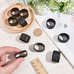 ピックルボールパドル用シリコンリング10個  テニスラケットのハンドル  ブラック  27x18mm  内径：24mm&nbsp;FIND-CN0002-45B