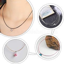 DIYジュエリー作りのステンレススチールワイヤーネックレスコード  真鍮製ネジ式クラスプ付き  ミックスカラー  17.5インチx1mm  直径：14.5センチメートル  5色  15個/カラー  75個/セット&nbsp;TWIR-UN0001-04