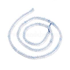 天然石アクアマリンビーズ連売り  多面カット  ロンデル  3x2mm  穴：0.5mm  約175個/連  15.16''（38.5センチメートル）&nbsp;G-E194-12