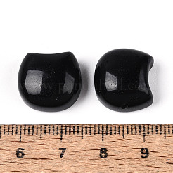 Natural Obsidian Cat Head Shape Beads&nbsp;G-T144-05D