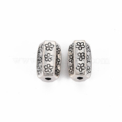 チベット風合金ビーズ  花  カドミウムフリー＆鉛フリー  アンティークシルバー  13x8x8mm  穴：1.8mm  約420個/1000g&nbsp;TIBEB-N005-054