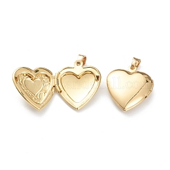 Brass Locket Pendants&nbsp;KK-P199-16G