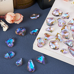 70Pcs 7 Style Electroplate Faceted Glass Pendants&nbsp;EGLA-TA0001-11
