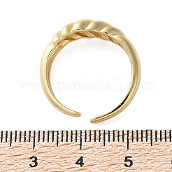 Rack Plating Brass Croissant Open Cuff Ring for Women&nbsp;RJEW-D076-02G