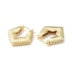 Rack Plating Brass Rhombus Hoop Earrings for Women&nbsp;EJEW-F306-05G