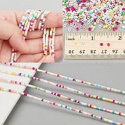 2 連売り 手作りランプワークビーズ 連売り  ディスクビーズ  カラフル  2.5x2mm  穴：1mm  約224個/連&nbsp;LAMP-NB0002-08D