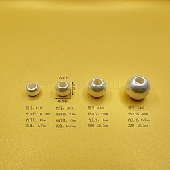ABS Plastic Imitation Pearl European Beads&nbsp;LS-SACR-WH0013-02C