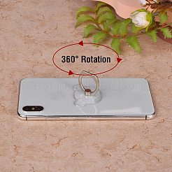 8 個 8 スタイル透明プラスチック携帯電話リング ホルダー  360度回転  合金フィンガーグリップスタンドホルダー  混合図形  プラチナ  1個/スタイル&nbsp;AJEW-SZ0001-33P