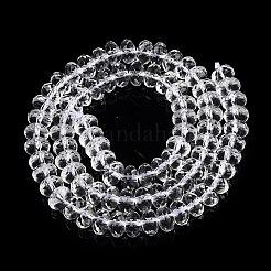 透明ガラスビーズ連売り  多面カット  ロンデル  透明  8x5mm  穴：1.2mm  約81~82個/連  14.96~15.16インチ（38~38.5cm）&nbsp;GLAA-N001-61B