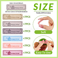 42Pcs 6 Colors Microfiber Label Tags&nbsp;DIY-TA0012-19