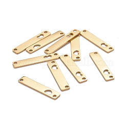 ステンレスペンダント201個  レーザー切断  手動研磨  ハートを付きの矩形  ゴールドカラー  5x25x1mm  穴：1.6mm&nbsp;STAS-D451-30G