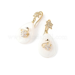 Brass Micro Pave Cubic Zirconia Dangle Earrings&nbsp;EJEW-JE07442