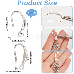 40Pcs Brass Earring Hooks&nbsp;KK-SC0006-18S