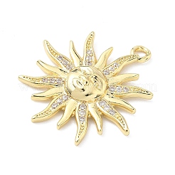 Brass Micro Pave Clear Cubic Zirconia Pendants&nbsp;KK-G548-01C-G